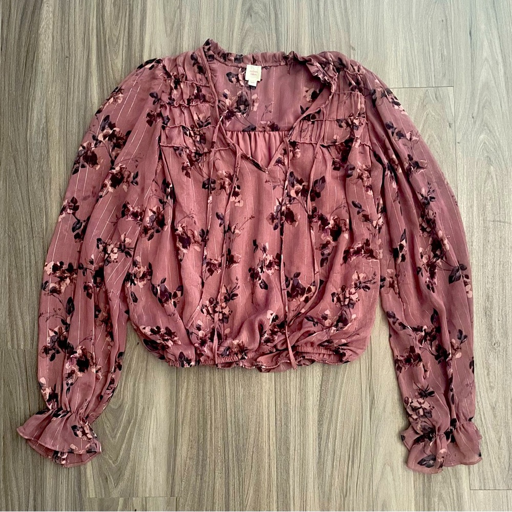 Floaral Tie Front Top